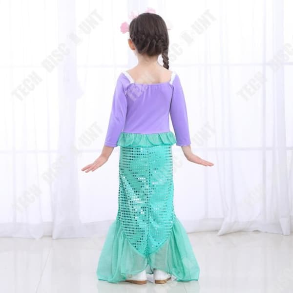 TD® paljett sjöjungfrukostym, flickoutfit, sjöjungfruprinsessklänning, barnfancy dress jul, halloween, födelsedag