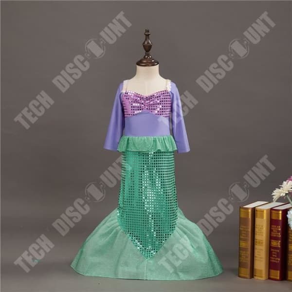 TD® paljett sjöjungfrukostym, flickoutfit, sjöjungfruprinsessklänning, barnfancy dress jul, halloween, födelsedag