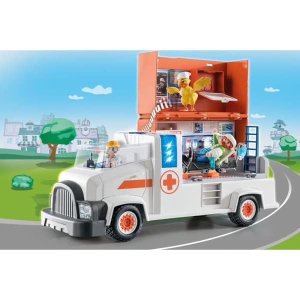 PLAYMOBIL - 70913 - DUCK ON CALL - Ambulans med medicinsk utrustning och ljud- och ljuseffekter