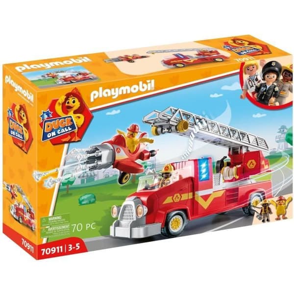 PLAYMOBIL - 70911 - DUCK ON CALL - Brandbil med utdragbar stege och löstagbart plan