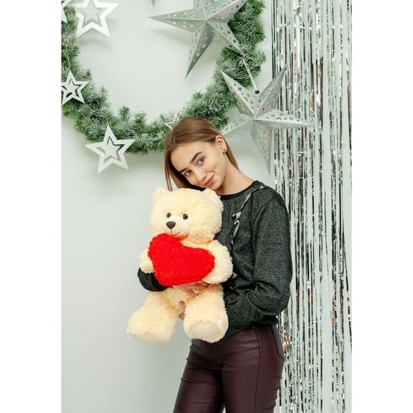 Nallebjörn GO GIFT FRANK 50 CR Kräm Plysch Hjärta 50 cm