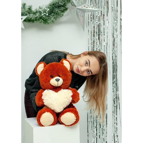 Nallebjörn GO GIFT FRANK 50 BR Brun Plysch Hjärta 50 cm