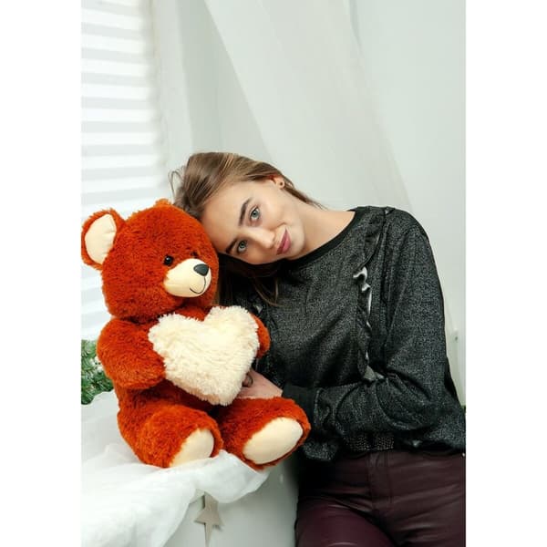 Bjørnebamse GO GIFT FRANK 50 BR Brun plys Hjerte 50 cm