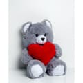 Miniatyrbillede 3 af 8: Bjørnebamse GO GIFT FRANK 50 GR Grå plys Hjerte 50 cm