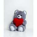 Miniatyrbillede 2 af 8: Bjørnebamse GO GIFT FRANK 50 GR Grå plys Hjerte 50 cm
