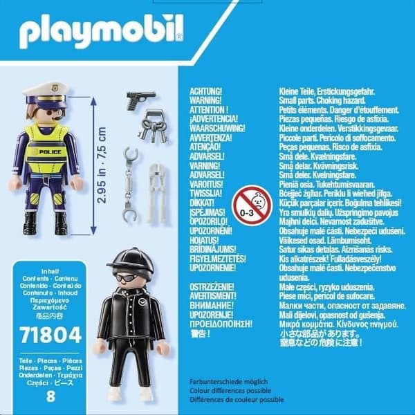 PLAYMOBIL 71804 Polis och bandit med tillbehör, Duo Pack, Poliser, Actionhjältar, 8 delar, Från 4 år