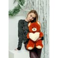 Miniatyrbillede 5 af 8: Bjørnebamse GO GIFT FRANK 50 BR Brun plys Hjerte 50 cm