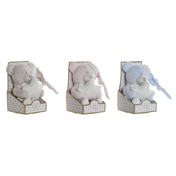 Pehmolelu Home ESPRIT Sininen Beige Pinkki Polyesteri 20 x 10 x 15 cm (3 osaa)