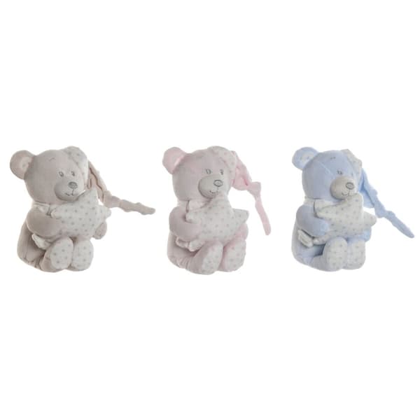 Pehmolelu Home ESPRIT Sininen Beige Pinkki Polyesteri 20 x 10 x 15 cm (3 osaa)
