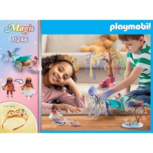 PLAYMOBIL - 71246 - Prinsessor - Vagn och bevingad häst - 101 stycken - Magi