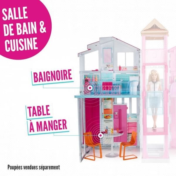 Luxury House - BARBIE - 4 rymliga rum - Hopfällbart - Designertillbehör