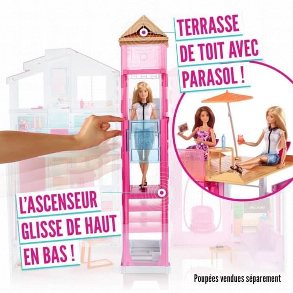 Luxury House - BARBIE - 4 rymliga rum - Hopfällbart - Designertillbehör