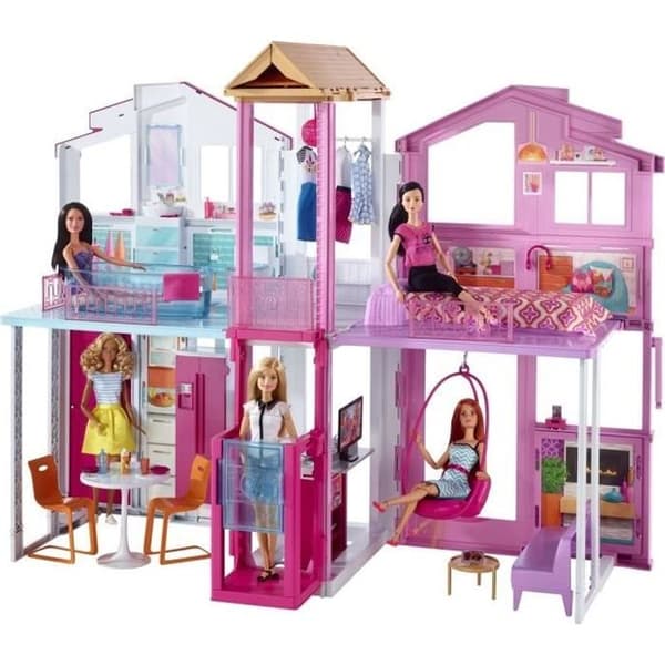 Luxury House - BARBIE - 4 rymliga rum - Hopfällbart - Designertillbehör