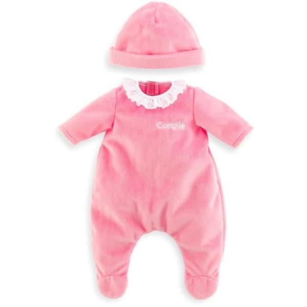 Rosa pyjamas och mössa för 30 cm docka - Corolle