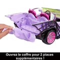 Miniatyrbild 3 av 6: Monster High-Ghoul mobilbil med djur och tillbehör HHK63