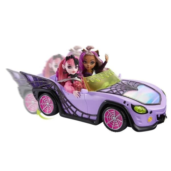 Monster High-Ghoul mobilbil med djur och tillbehör HHK63