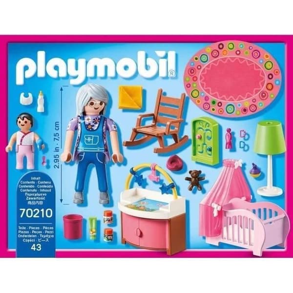 PLAYMOBIL 70210 Babyrum, Dockhus Det traditionella huset, 100 stycken, från 4 år