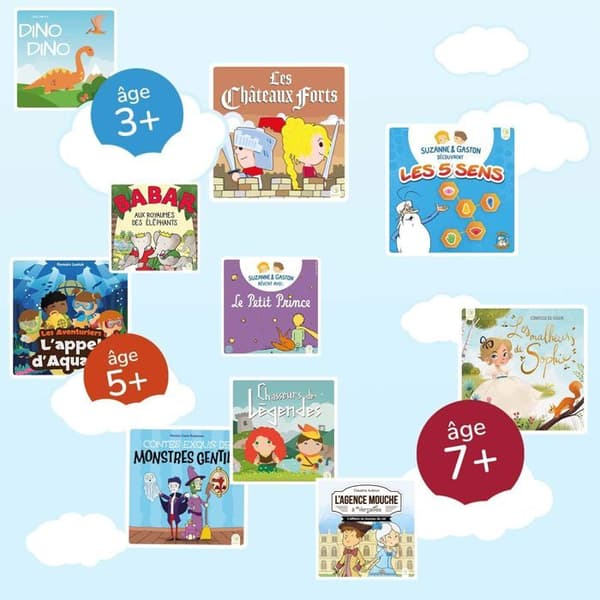 E-bok barn - Lunii - ALBR14003 - Interaktiv ljudbok - Paket med färgläggning - 12 historier