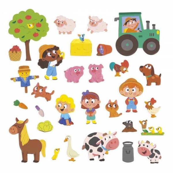 Magnéti'Stories The Farm - Magnetiskt pedagogiskt spel med 30 magneter - Barnleksak i FSC-kartong - Från 3 år