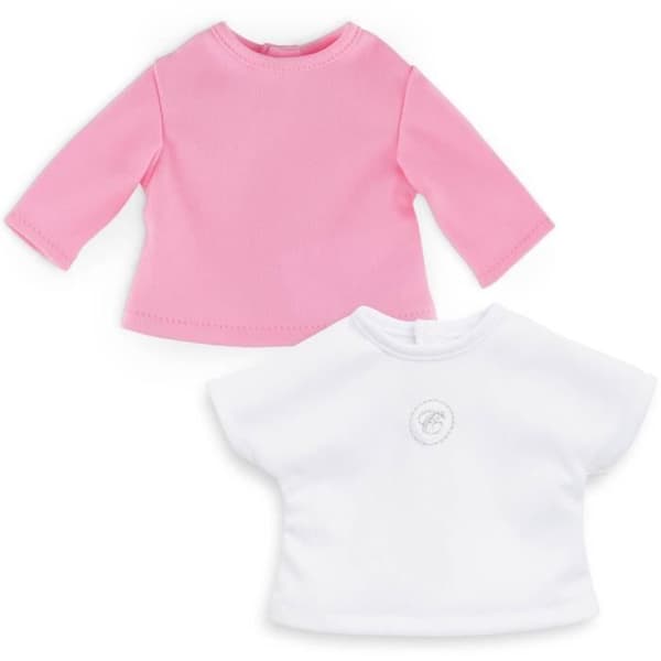 Set med 2 vita och rosa T-shirts för Ma Corolle docka 36 cm - Corolle