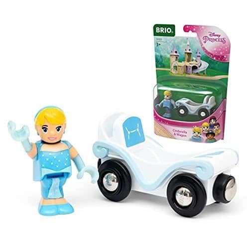 Brio - 33322 - Askungen - vagn / Disney Princesses - Tillbehör för tågbana i trä - Med anslutningar Blå, Vit
