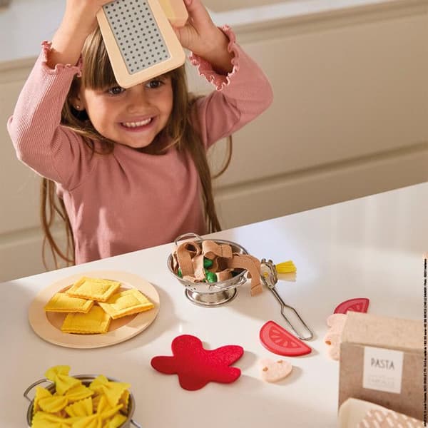 JANOD pastaset - Imitationsleksak i trä och kartong - 58 tillbehör
