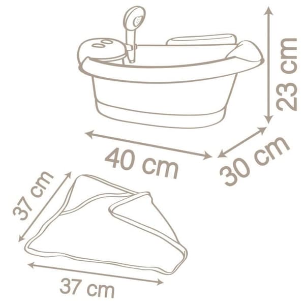 Bubbelbadkar för spädbarn upp till 42 cm - Smoby Baby Nurse - Vattenstrålar och bubblor - LED-lampor - Tillverkad i Frankrike