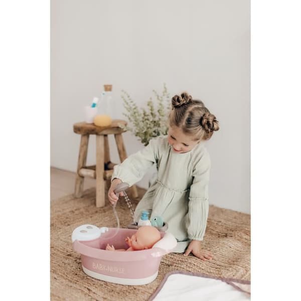 Bubbelbadkar för spädbarn upp till 42 cm - Smoby Baby Nurse - Vattenstrålar och bubblor - LED-lampor - Tillverkad i Frankrike