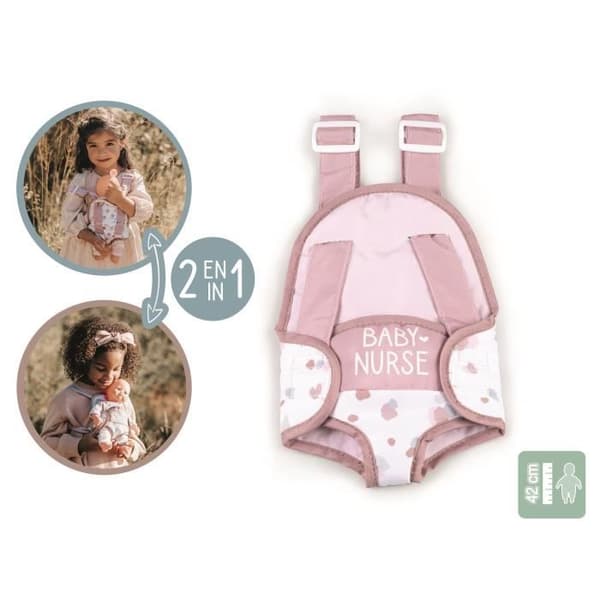 Bärsele för bebisar upp till 42 cm - SMOBY - Babysköterska - 2 positioner - justerbara remmar