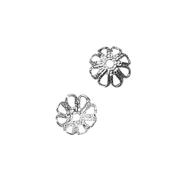 Filigranlock, 7mm ø, platina, tab-bag 20 st