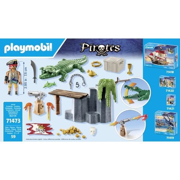 PLAYMOBIL 71473 StarterPack Pirate med alligator, Pirates, Ages 4 och uppåt