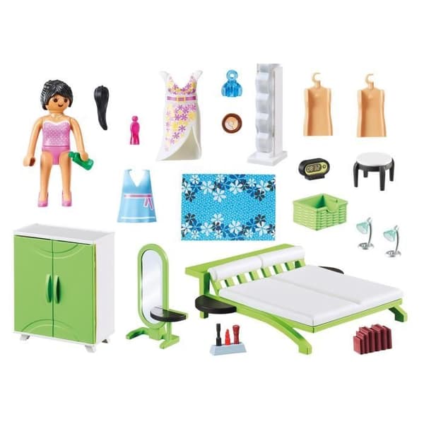 PLAYMOBIL - 9271 - Stadsliv - Det moderna huset - Sovrum med sminkområde