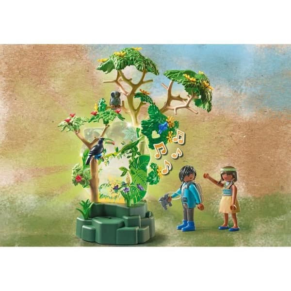 PLAYMOBIL - 71009 - Wiltopia - Tropisk skog med nattljus - Ekologisk leksak för barn från 4 år och uppåt