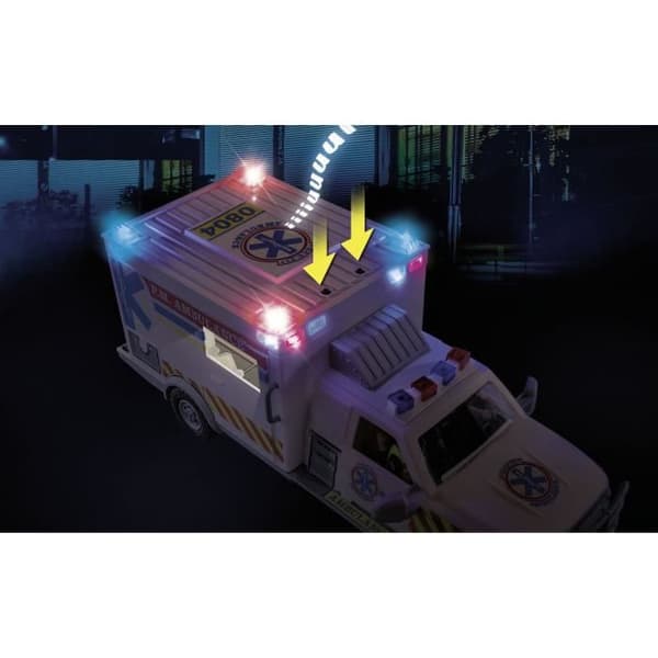 PLAYMOBIL 70936 Amerikansk ambulans med räddningspersonal och skadad, City Action, Räddningstjänsten