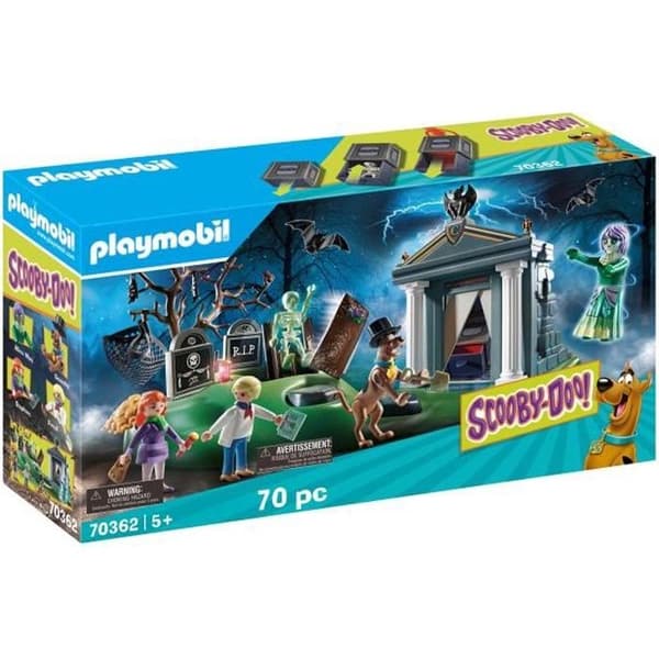 PLAYMOBIL - SCOOBY-DOO! Berättelser på kyrkogården - 3 karaktärer - magisk kista - tillbehör