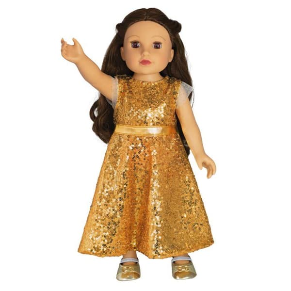 Kläder - Heless docka tillbehör - 747 - cm Glitter Ballerinas för Golden docka Storlek 38-45 cm, 10128286, Guld