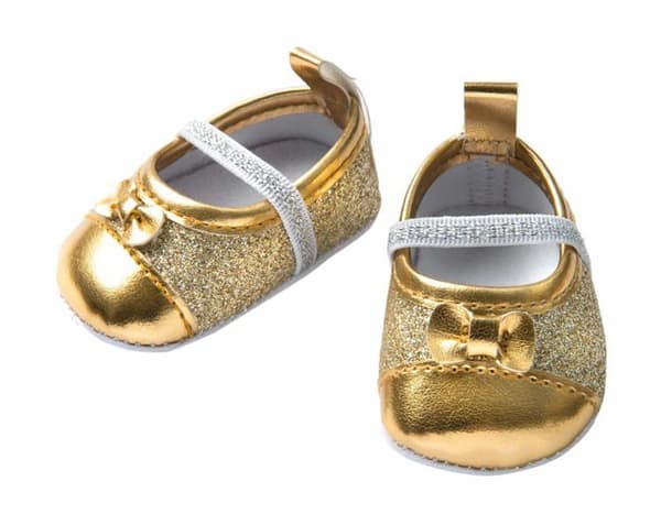 Kläder - Heless docka tillbehör - 747 - cm Glitter Ballerinas för Golden docka Storlek 38-45 cm, 10128286, Guld