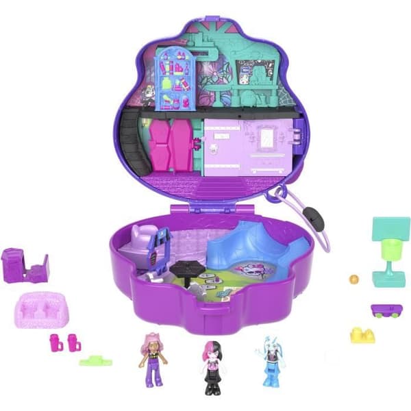 Polly Pocket-Monster High-Box 3 minifigurer och 10 tillbehör HVV58