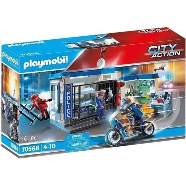 PLAYMOBIL 70568 Polisstation och inbrottstjuv, City Action the Policemen, För barn från 4 år och uppåt