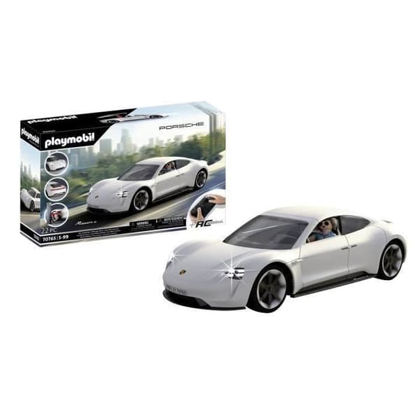 PLAYMOBIL 70765 Porsche Mission E - Klassiska bilar - Fjärrkontroll och ljuseffekter ingår - Elbil
