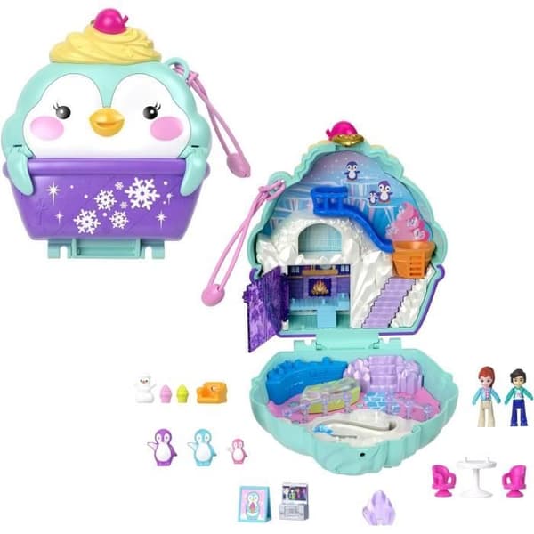 Polly Pocket-Snow Penguin-Box med figurer HRD34