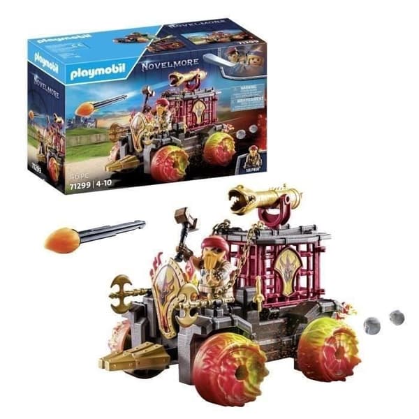 PLAYMOBIL 71299 Burnham Raiders Fiery Battle Cart - Ta dig an fiender med vagnen, kanonen och utkastplatsen