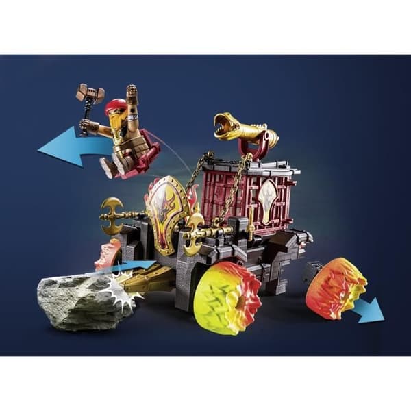 PLAYMOBIL 71299 Burnham Raiders Fiery Battle Cart - Ta dig an fiender med vagnen, kanonen och utkastplatsen