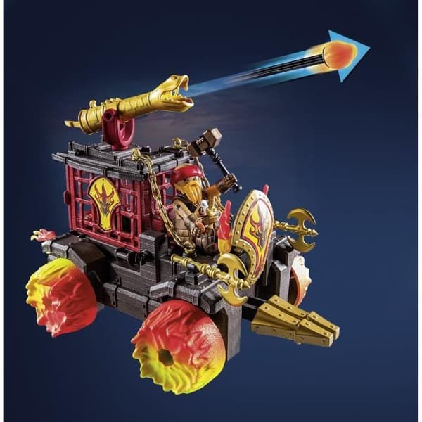 PLAYMOBIL 71299 Burnham Raiders Fiery Battle Cart - Ta dig an fiender med vagnen, kanonen och utkastplatsen