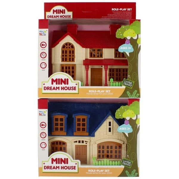 Mini House Toy - PVC - Tillbehör ingår - För barn från 3 år och uppåt - Flerfärgad