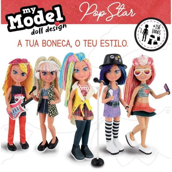 EDUCA byggbar ledad docka - My Model Doll Design Pop Star - Röd - För tjejer från 8 år och uppåt