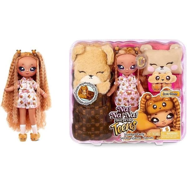 Lara Vonn Pyjamas Party Doll - MGAENTERTAINMENT - Teddy Bear Accessoarer - 28cm