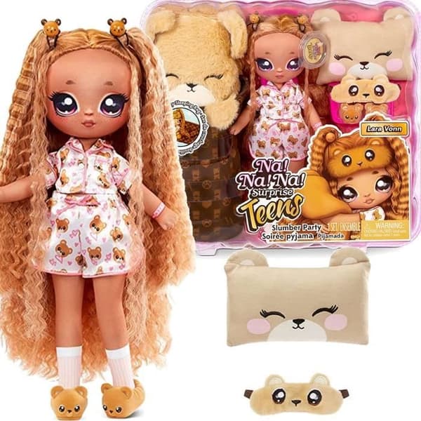 Lara Vonn Pyjamas Party Doll - MGAENTERTAINMENT - Teddy Bear Accessoarer - 28cm