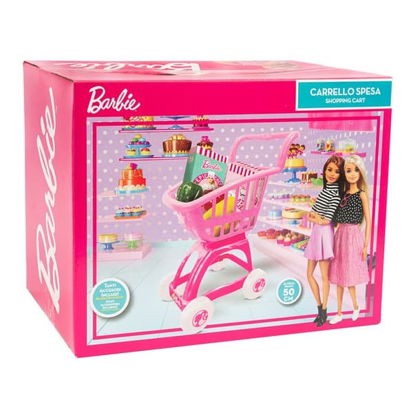 Shoppingvagn - Barbie - 50cm - Rosa - Med tillbehör - För tjejer från 3 år