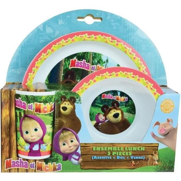 MASHA ET MICHKA måltidsset - FUN HOUSE - Mikrovågsugn - Flerfärgad